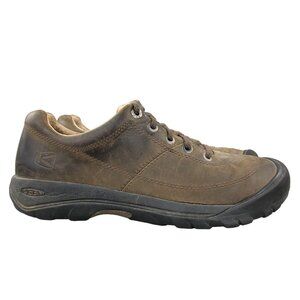 Keen Men's 9.5 Coronado Brown Leather Lace-Up Low Top Trail Hiking Shoes 0907